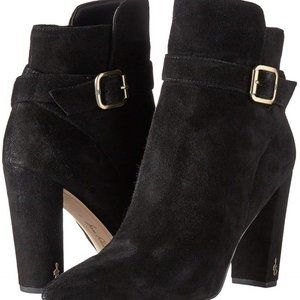 Sam Edelman Rita Black Buckle Suede Ankle Boot/ Bootie Size 5.5